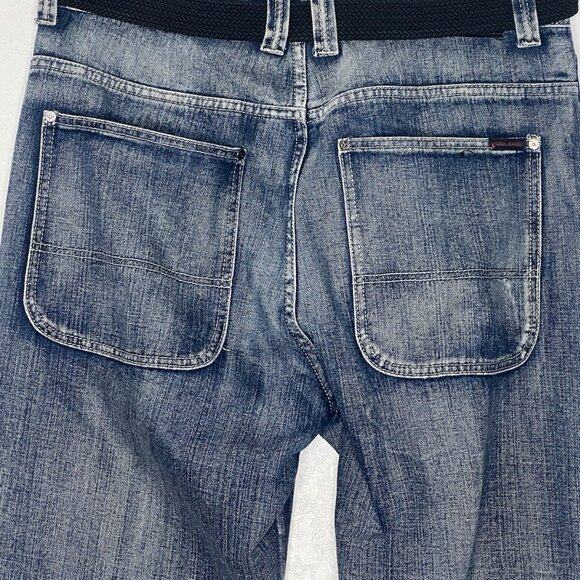 Moda Jeans U.S.A. 36x34 Wide Leg With Belt Baggy Hip Trendy - Picture 7 of 9